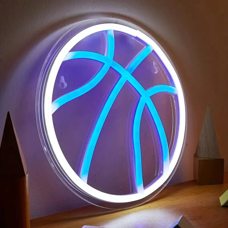 Basketball LED Neon Sign - USB Powered Wall Decor