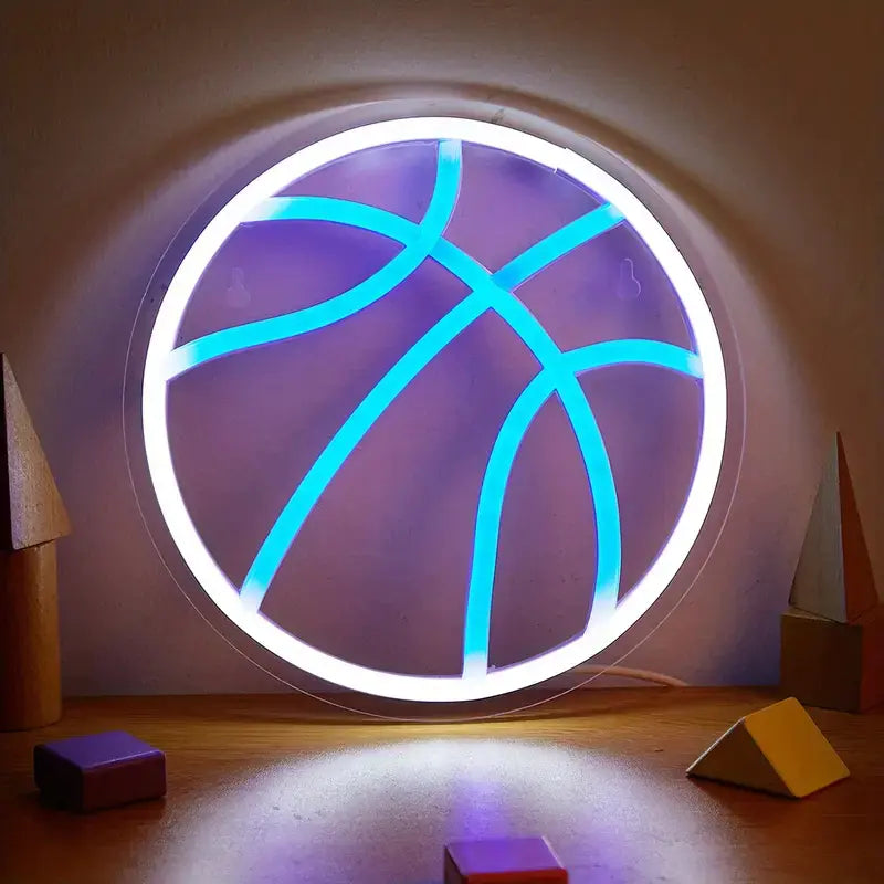 Basketball LED Neon Sign - USB Powered Wall Decor